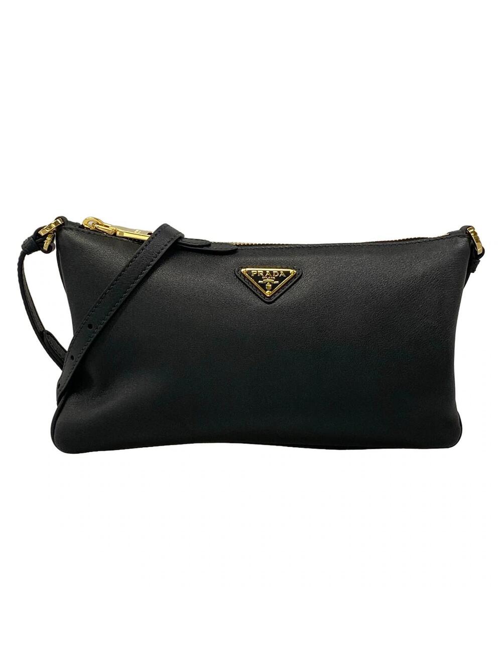 Prada Black Leather Shoulder Bag #305379P19B